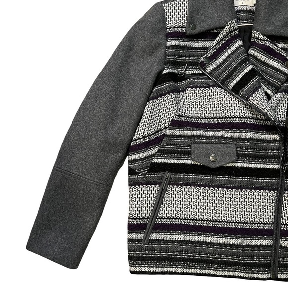 Eleven Paris Teofil Tweed Striped Moto Jacket, Asymmetrical Zip, Relaxed Fit XS - Picture 4 of 15